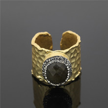 1pc Charm Paved Rhinestone Finger Ring Fashion Natural Stone Rings Fashion Snakeskin Cuff Stone Ring for Women Jewelry 2024 - buy cheap