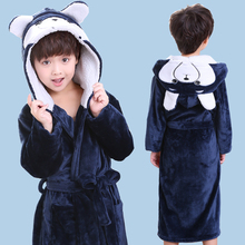 Fashion 2020 Baby Hooded Bathrobe Winter Autumn Cotton Bathrobe Children Bath Robes Boys Cartoon Long Flannel Kids Swimming Robe 2024 - buy cheap