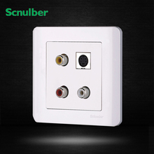 Áudio av branco rgb 86mm com soquete de interruptor de parede terminal s 2024 - compre barato