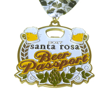 Medalla abridor de botellas de cerveza, esmalte suave personalizado 2024 - compra barato