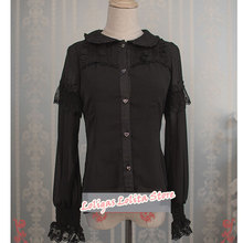 Классическая женская шифоновая рубашка с длинным рукавом, блузка в стиле «Алиса и страны чудес» с оборками в стиле «Лолита» от «клубника ведьмы» 2024 - купить недорого