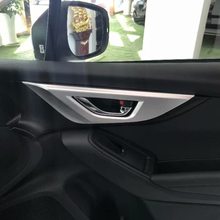 Accesorios de estilo de coche Subaru Xv 2018, manija de puerta Interior cromada, cubierta de cuenco, pegatina de fibra de carbono, marco Interior, 4 Uds./juego 2024 - compra barato