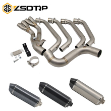 Zsdtrp-silenciador de fibra de carbono para motocicleta, tubo de escape de aço inoxidável para honda cbr650f, com faixa frontal, tntato e para cbr650 cb650f 2024 - compre barato
