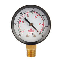 2" Vacuum Pressure Gauge for Air Compressor Water Oil Gas 1/4" NPT Lower Mount MF pressure Measurement gauge Tools New Arrival 2024 - buy cheap
