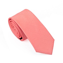 Мужские галстуки HB-018, шелковые Узкие галстуки для мужчин, тонкий галстук, однотонный коралловый красный свадебный галстук, бесплатная доставка 2024 - купить недорого