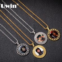 UWIN-medallones de memoria personalizados con colgante para foto, collar con cadena de tenis, joyería de Hip Hop, cadenas de circonita cúbica personalizadas, regalo 2024 - compra barato