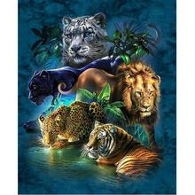 Diy 5d Diamond painting cross stitch animals Forest beast full square mosaic decorative Diamond embroidery tiger lion leopard 2024 - buy cheap