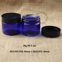 30pcs/Lot 50g PET Cream Jar Empty Plastic Cosmetic 50ml Blue Screw Cap Packaging Facial Small Cream Container Portable Vial 2024 - buy cheap