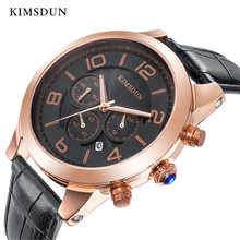 KIMSDUN-Reloj de pulsera deportivo militar para hombre, cronógrafo de cuarzo y cuero, informal, a la moda, marca superior de lujo, nuevo 2024 - compra barato