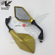 2016 nova moto rcycle espelho retrovisor unviersal 8mm 10mm moto rbike espelhos retrovisores 6 cores opcional vermelho moto espelho lateral backup 2024 - compre barato