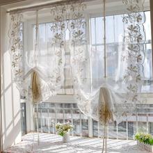 Junwell 1PC Terry Embroidery Lace Roman Curtain Iris Tectorum Maxim Emb Home Wave European Living Room Kitchen Balcony Voile 2024 - buy cheap