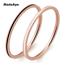 MadApe ширина 1,2 мм титановая сталь цвета розового золота антиаллергенное гладкое обручальное кольцо для пары женщин мужчин модные ювелирные изделия 2024 - купить недорого