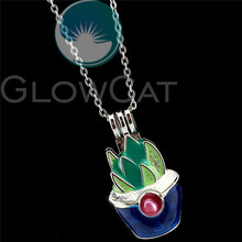 R-K991 Colors Enamel Cactus Potted Plant Beads Cage Pendant Essential Oil Diffuser Pearl Cage Locket Necklace 2024 - buy cheap