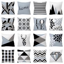 ZENGIA Nordic Gray Cushion cover 45*45cm Polyester Geometric pillow cover decorative Pillows Home Decoration Throw Pillowcase 2024 - buy cheap