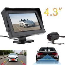 4,3-дюймовый TFT LCD Автомобильный монитор HD 480x234 Разрешение 2-канальный видео вход TFT-LCD автомобильный монитор + водостойкая автомобильная камера заднего вида 2024 - купить недорого