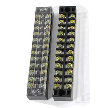 New Style 5 Pcs 600V 15A 12 Positions 12P Dual Rows Covered Barrier Screw Terminal Block 2024 - buy cheap