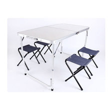 Portable Outdoor Camping Folding Table With 4PCS Stool Aluminium Alloy Ultra-light Foldable Tables Desk For Hiking Picnic 120*60 2024 - buy cheap