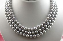 NEW 50" AAA 9-10MM ROUND SOUTH SEA GENUINE GRAY PEARL NECKLACE earring set 2024 - buy cheap
