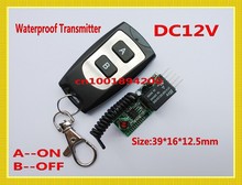 RF Interruptor de Controle remoto DC12V Mini Controle Remoto Recever + Transmissor A ON OFF B Pequeno Volume Controle Remoto À Prova D' Água