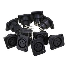 10pcs Black XLR 3pin Female Jack Panel Mount Chassis PCB Socket Connector Drop shipping 2024 - buy cheap