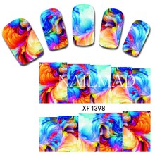 1 sheet Dazzling Colorful Nail Water Decals Oil Painting Transfer Stickers Nail Art Sticker Tattoo Decals  XF1398 2024 - buy cheap