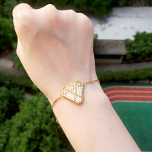 FAIRYWOO-pulsera con colgante geométrico para mujer, joyería de oro, cadena de acero inoxidable, moda Miyuki, cuentas hechas a mano, amistad 2024 - compra barato