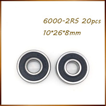 High quality deep groove ball bearing 20pcs/lot free shipping quality 6000 2RS 6000RS 6000RZ 6000-2RSH 6000-2RS 10*26*8 mm 2024 - buy cheap