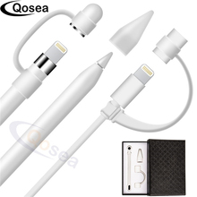 Qosea For Apple Pencil Cap Anti-Lost Connector Tether For Apple pencil Adapter Holder Nib Case Soft Silicone Protective Cover 2024 - buy cheap