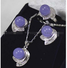 Hot selling> Lavender Alexandrite Earrings & Ring & Necklace Pendant Set^^^@^GP style Fine Natural stone Noble Natural 2024 - buy cheap
