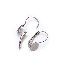 50pcs 8mm Stud Earring Posts Silver Color Blank Earrings Base Tray Bezel Clip For DIY Earrings Jewelry Findings F2629 2024 - купить недорого