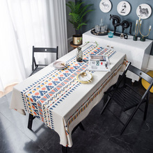 Manteles con estampado geométrico para mesa, estilo bohemio, decoración antideslizante, a prueba de polvo, para restaurante, mesa de centro, banquete, fondo de tela 2024 - compra barato