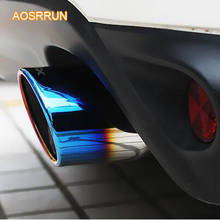 AOSRRUN Stainless steel exhaust pipe refit muffler with blue tail throat cover Car accessories For Mitsubishi ASX 2017 2018 2024 - buy cheap