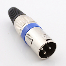 100pcs Blue Switzerland 3 Pin XLR J Connector Microphone Iron XLR Male Plug 2024 - buy cheap