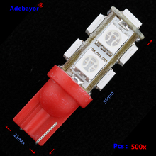 Lámpara LED blanca para coche, luz de giro de liquidación, 500 X DC12V T10 194 W5W 9 SMD, 5050 Led, color rojo, amarillo, azul y rosa 2024 - compra barato