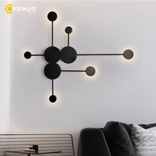 Black/Gold/White LED Nordic Wall Lamp For Living Room Bedroom Bedside  Iron Decoration Designer Corridor Hotel Wall Lights 2024 - buy cheap