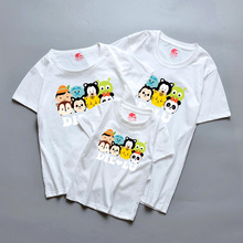 Matching Family Look Outfits Cartoon Animals Cotton Casual Tops Summer Short Sleeve t-shirt Father Mother and Daughter Clothes 2024 - buy cheap