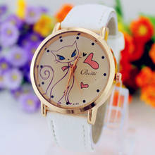 relogio feminino luxo de Fashion Women PU Leather Strap Analog Quartz Wrist Watch Cute Cat watches Clock Casual Dress watch 2024 - buy cheap