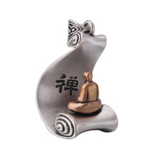 BOCAI-colgante de plata de ley S925 para hombre y mujer, amuleto Vintage de plata tailandesa, el despertar de la verdad de Bodhidharma 2024 - compra barato