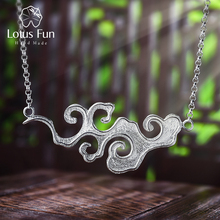 Lotus Fun Real 925 Sterling Silver Handmade Designer Original Fine Jewelry Sunset Cloud Pendant Necklace for Women 2024 - buy cheap