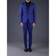 Custom Made One Button Dark Blue Groom Tuxedos Groomsmen Best Man Suit Wedding Men's Suits Bridegroom 2020 (Jacket+Pants+Tie) 2024 - buy cheap