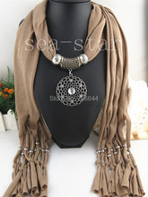 2019 Fashion women scarf shawl Newest design tassel scarf EUROPE popular circle pendant scarf  free shipping 2024 - buy cheap