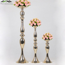 Gold Candle Holders Stand Table Flowers Vase Candlestick 73cm/30'' Road Lead Candelabra Center Pieces Wedding Decoration 06805 2024 - buy cheap