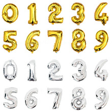 Globos de helio para decoración de cumpleaños, globos de aluminio con números dorados y plateados de 0 a 9 pulgadas, 1 unidad 2024 - compra barato