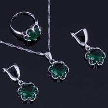 Conjunto de joyas de plata de ley 925 de circonita cúbica redonda encantadora para mujeres pendientes de cadena colgante V0980 2024 - compra barato