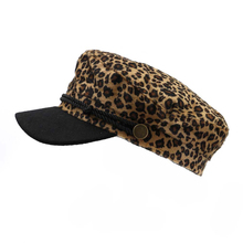 Chapéu beret de leopardo para primavera e outono, boné feminino do exército, chapéus baixos, chapéus casuais da moda, chapéus militares para mulheres e meninas 2024 - compre barato