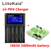 1 pcs LiitoKala lii-PD4 LCD 3.7 V 18650 21700 Carregador de bateria + INR18650 4 pcs 3.7 V 18650 3400 mAh 34B li-ion Baterias Recarregáveis 2024 - compre barato