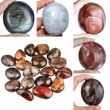 TUMBEELLUWA 1 шт., естественный неправильной формы полированный пальмовый камень, медальон, исцеляющий кристалл 2024 - купить недорого