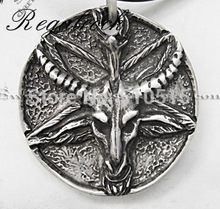 Regalrock gótico wicca baphomet pentagrama pentagrama pingente colar ocultismo pagão bruxa jóias 2024 - compre barato