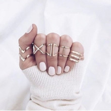2019 new alloy cross knuckle geometry five-piece ring set female personality ring wholesale 2024 - buy cheap