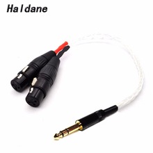 Cable adaptador de Audio Haldane Dual, 3 pines, XLR hembra a 1/4 ", 6,35mm, 8 núcleos, 7N, OCC, plateado, envío gratis 2024 - compra barato